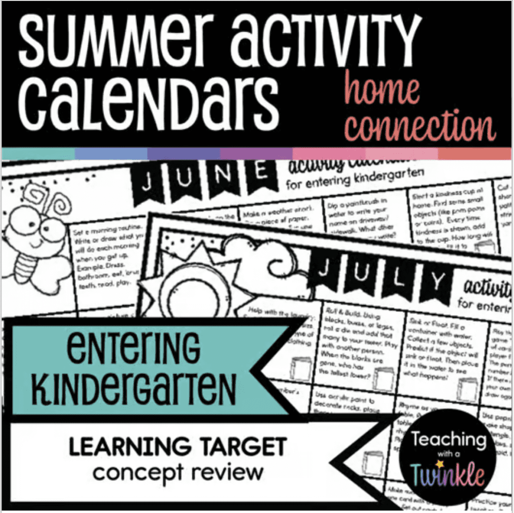 summer activity calendar product cover